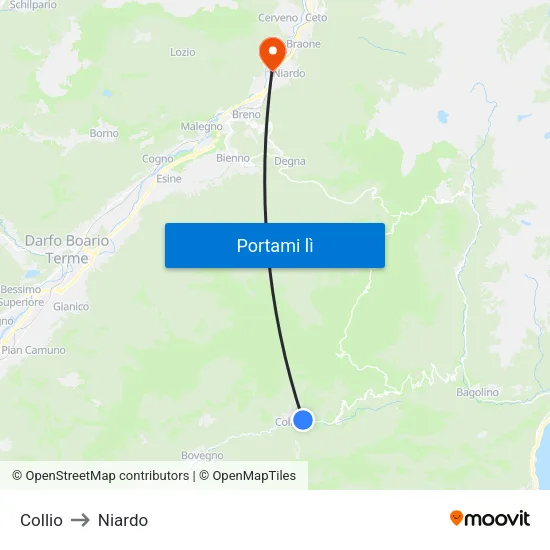 Collio to Niardo map