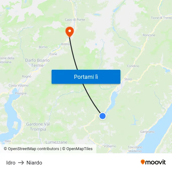 Idro to Niardo map