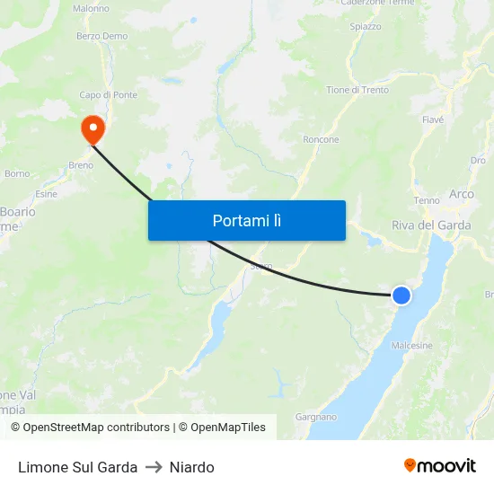Limone Sul Garda to Niardo map