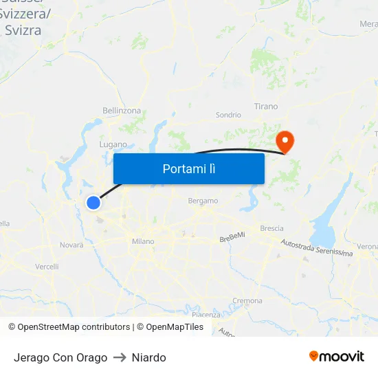 Jerago Con Orago to Niardo map