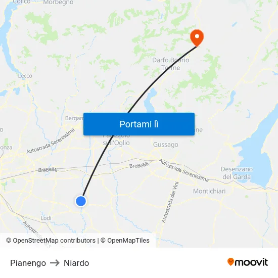 Pianengo to Niardo map