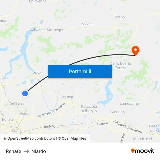 Renate to Niardo map