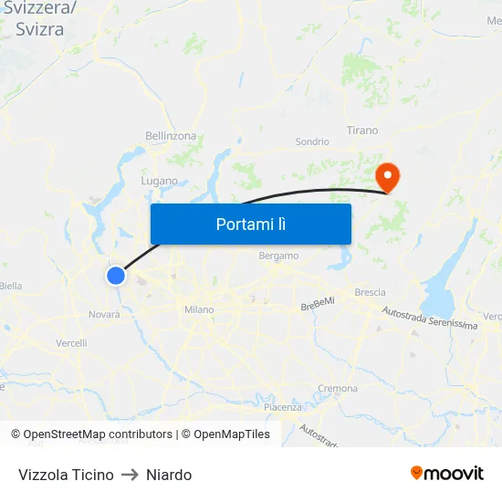 Vizzola Ticino to Niardo map