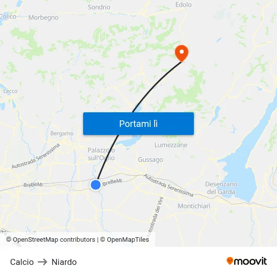 Calcio to Niardo map