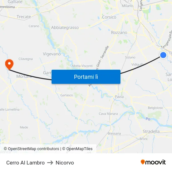 Cerro Al Lambro to Nicorvo map