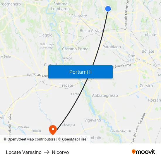 Locate Varesino to Nicorvo map