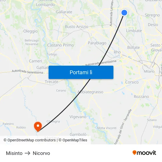 Misinto to Nicorvo map