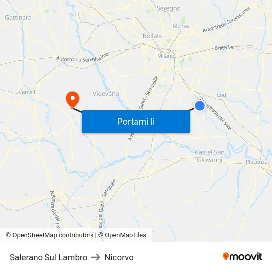 Salerano Sul Lambro to Nicorvo map