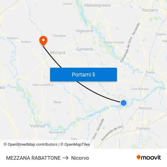 MEZZANA RABATTONE to Nicorvo map