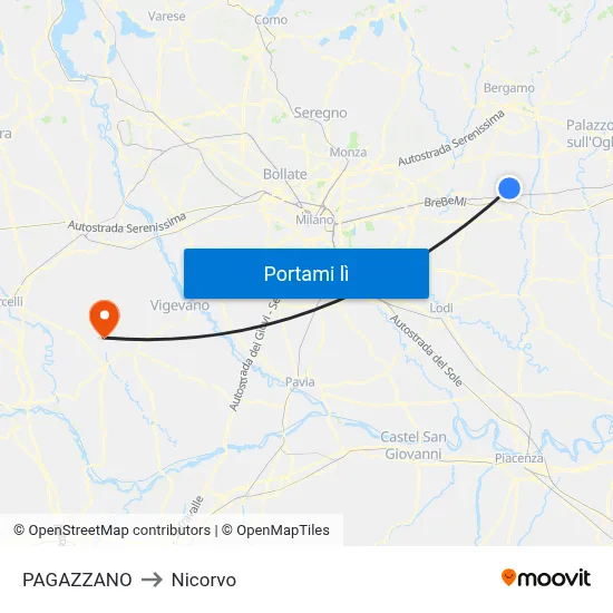 PAGAZZANO to Nicorvo map