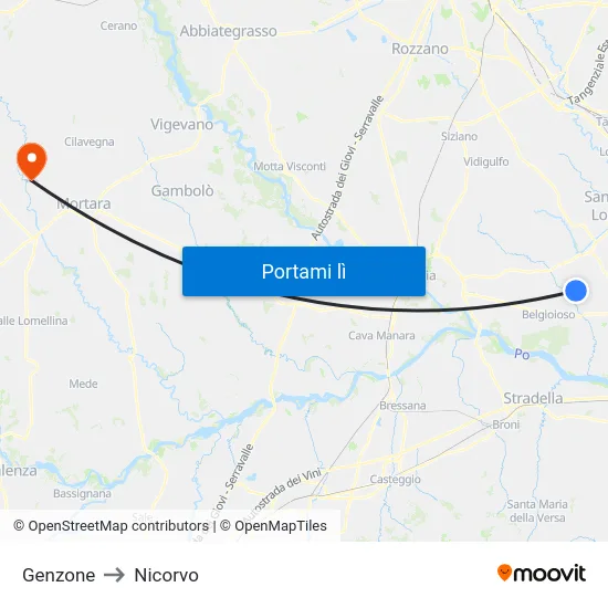 Genzone to Nicorvo map