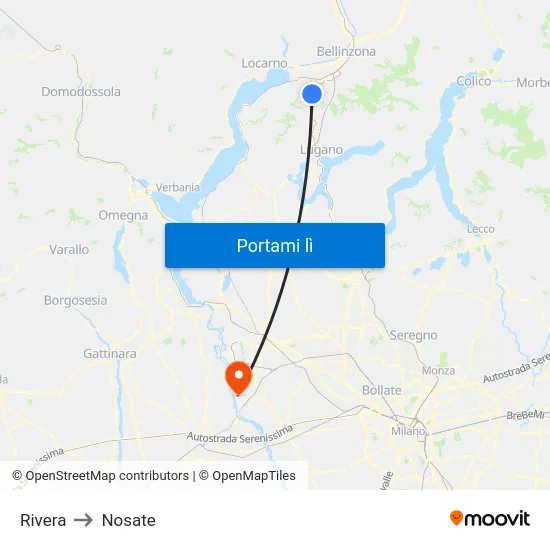 Rivera to Nosate map