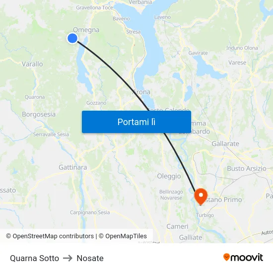 Quarna Sotto to Nosate map