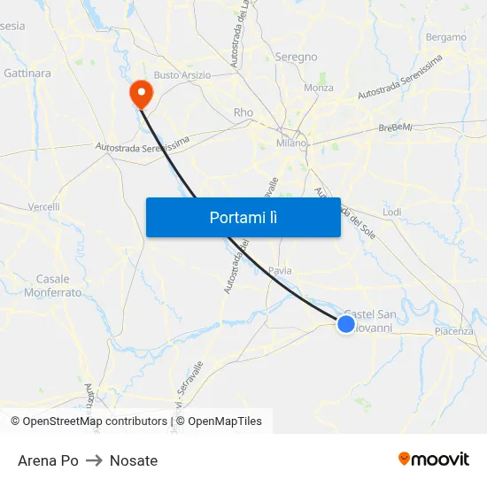 Arena Po to Nosate map