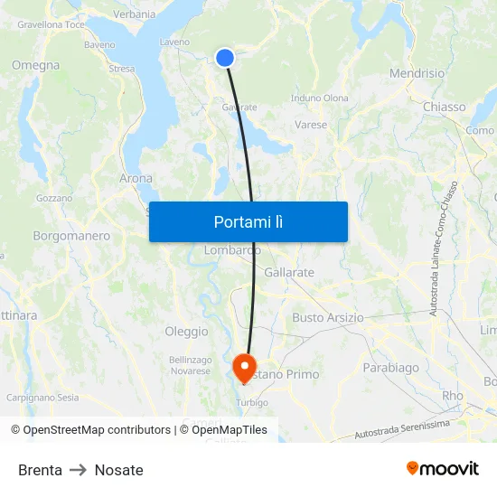 Brenta to Nosate map