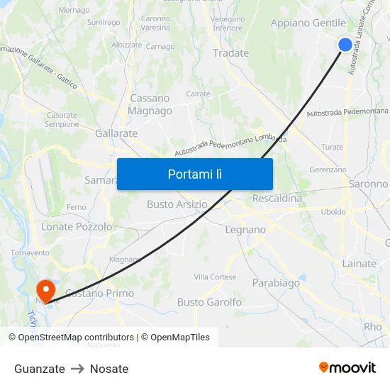 Guanzate to Nosate map