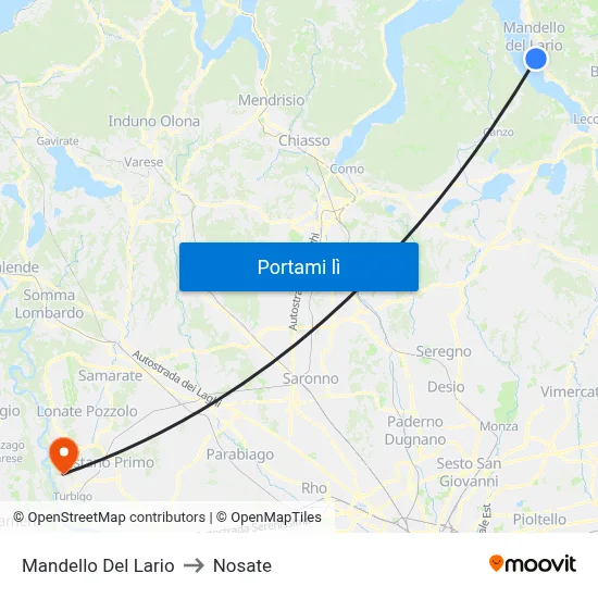 Mandello Del Lario to Nosate map