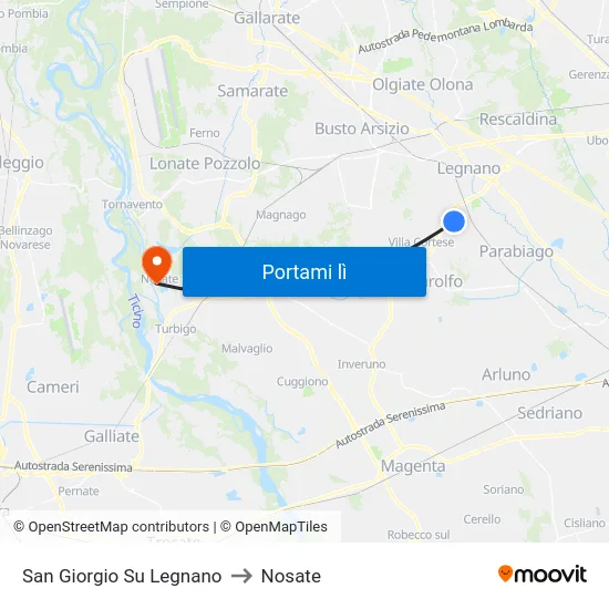 San Giorgio Su Legnano to Nosate map