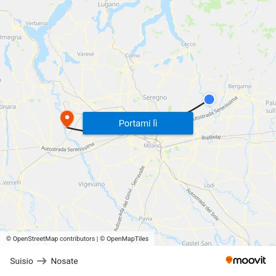 Suisio to Nosate map