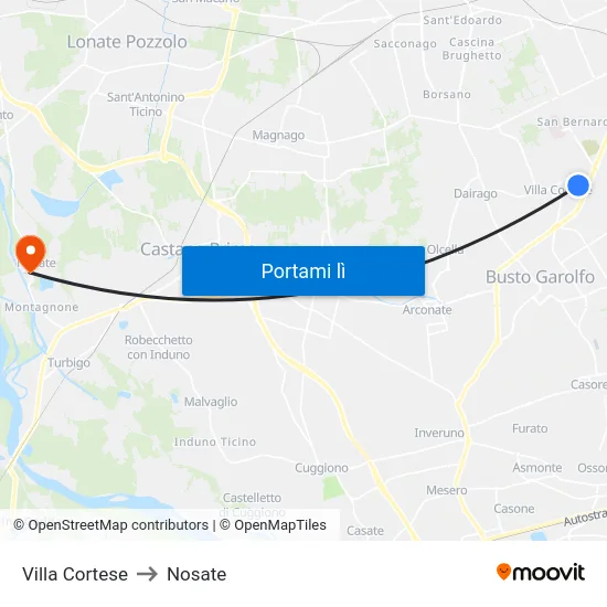 Villa Cortese to Nosate map
