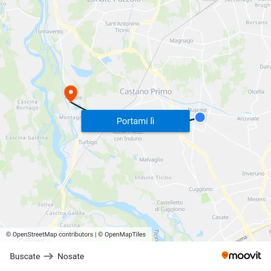 Buscate to Nosate map