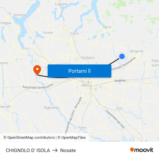 CHIGNOLO D' ISOLA to Nosate map