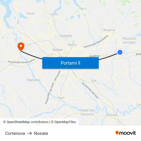 Cortenova to Nosate map
