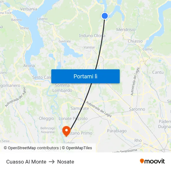 Cuasso Al Monte to Nosate map