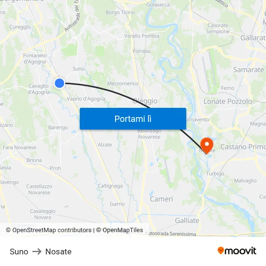 Suno to Nosate map