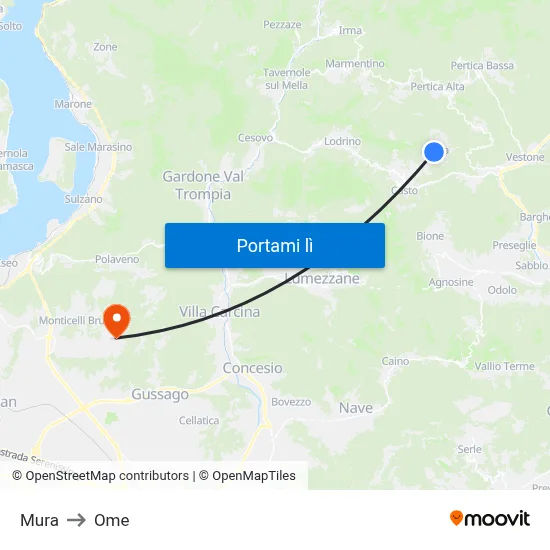 Mura to Ome map