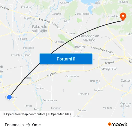 Fontanella to Ome map
