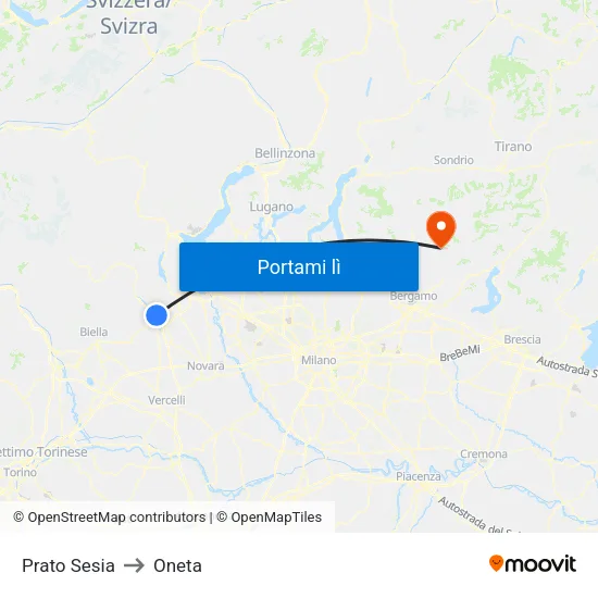 Prato Sesia to Oneta map