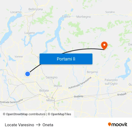 Locate Varesino to Oneta map