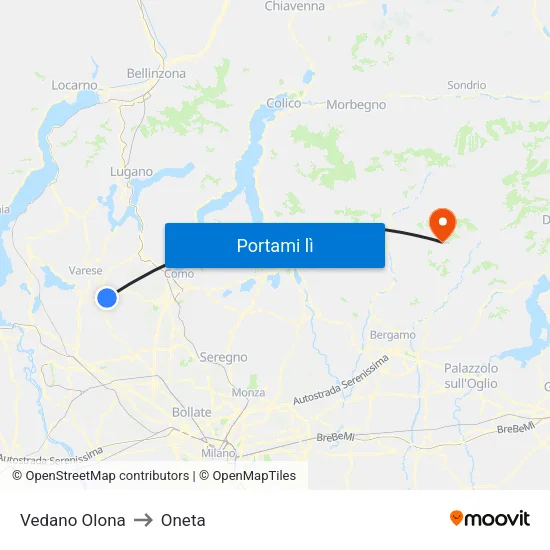 Vedano Olona to Oneta map