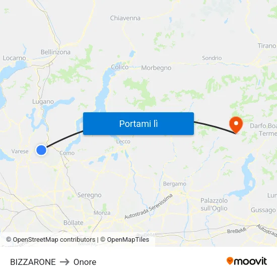 BIZZARONE to Onore map