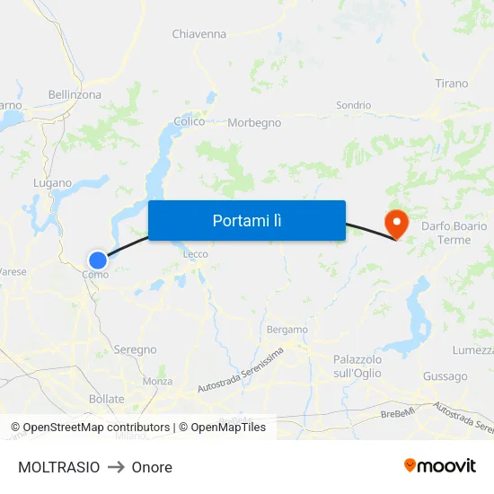 MOLTRASIO to Onore map