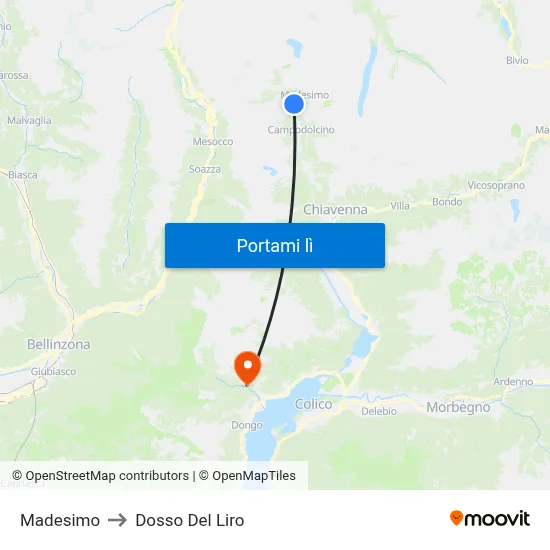 Madesimo to Dosso Del Liro map