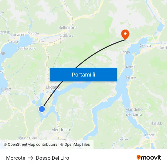 Morcote to Dosso Del Liro map