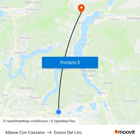 Albese Con Cassano to Dosso Del Liro map
