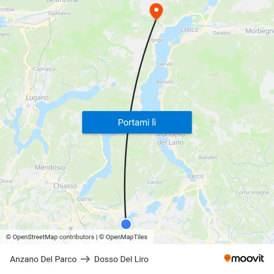 Anzano Del Parco to Dosso Del Liro map