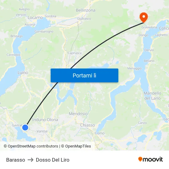 Barasso to Dosso Del Liro map