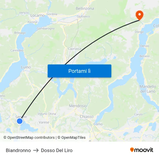 Biandronno to Dosso Del Liro map
