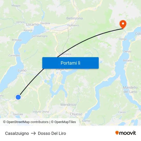 Casalzuigno to Dosso Del Liro map
