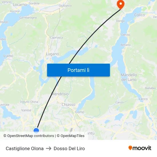 Castiglione Olona to Dosso Del Liro map