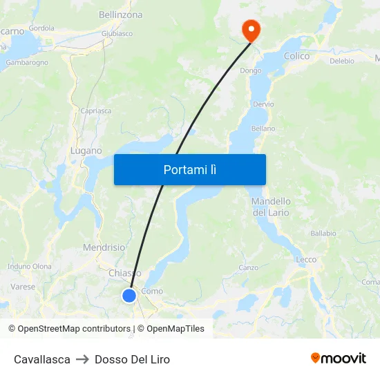 Cavallasca to Dosso Del Liro map