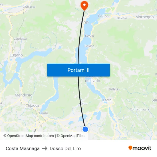 Costa Masnaga to Dosso Del Liro map