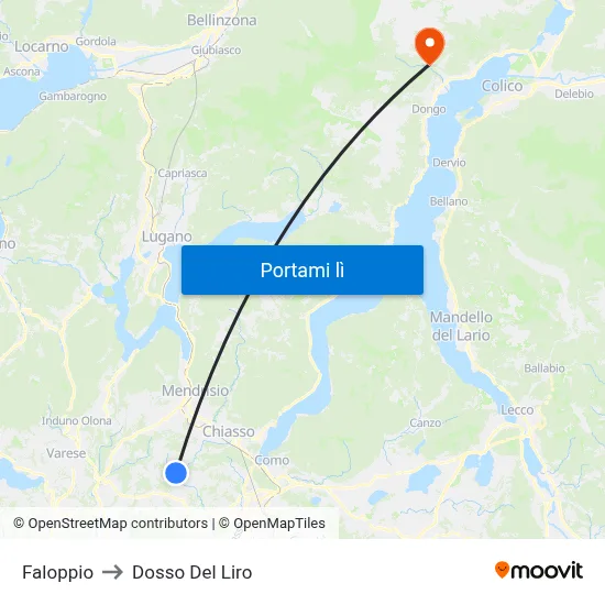 Faloppio to Dosso Del Liro map