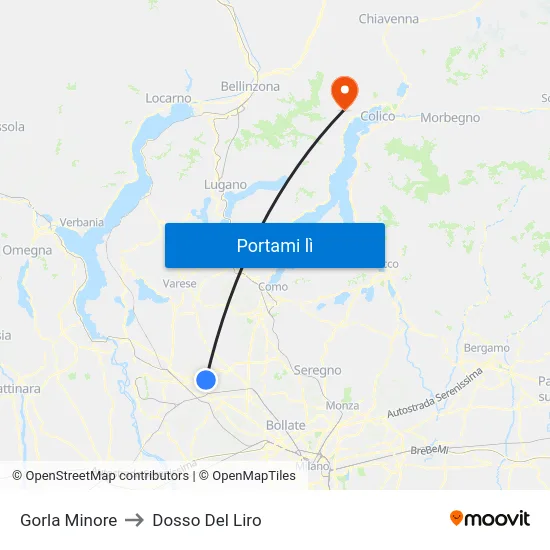 Gorla Minore to Dosso Del Liro map