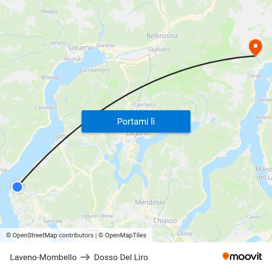 Laveno-Mombello to Dosso Del Liro map