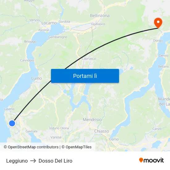 Leggiuno to Dosso Del Liro map